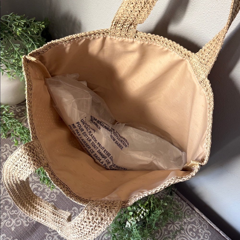 DIOR beauty Natural Raffia Tote; NWOT - Picture 12 of 15